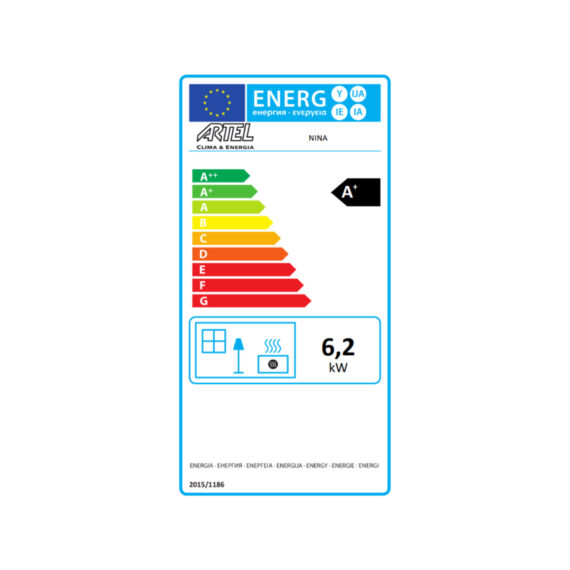 Salamandra a pellet 7kW Ar Ventilado Artel Nina Bordeaux